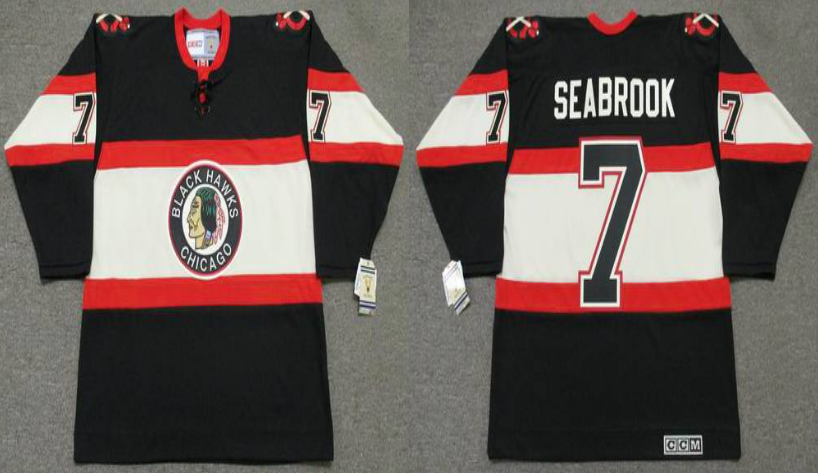 2019 Men Chicago Blackhawks #7 Seabrook black CCM NHL jerseys->chicago blackhawks->NHL Jersey